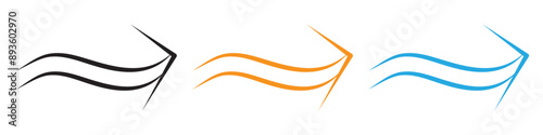 undulating arrow icon vector logo set collection for web app ui