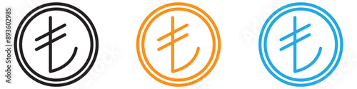 Turkish lira icon vector logo set collection for web app ui