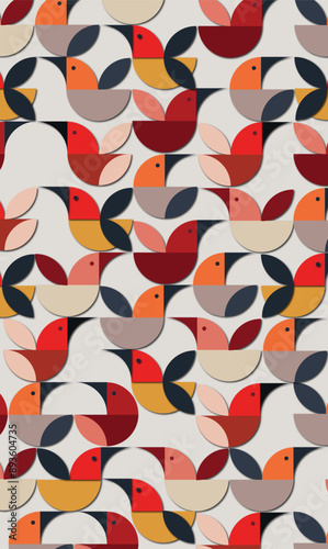 birds pattern style abstract vector design 