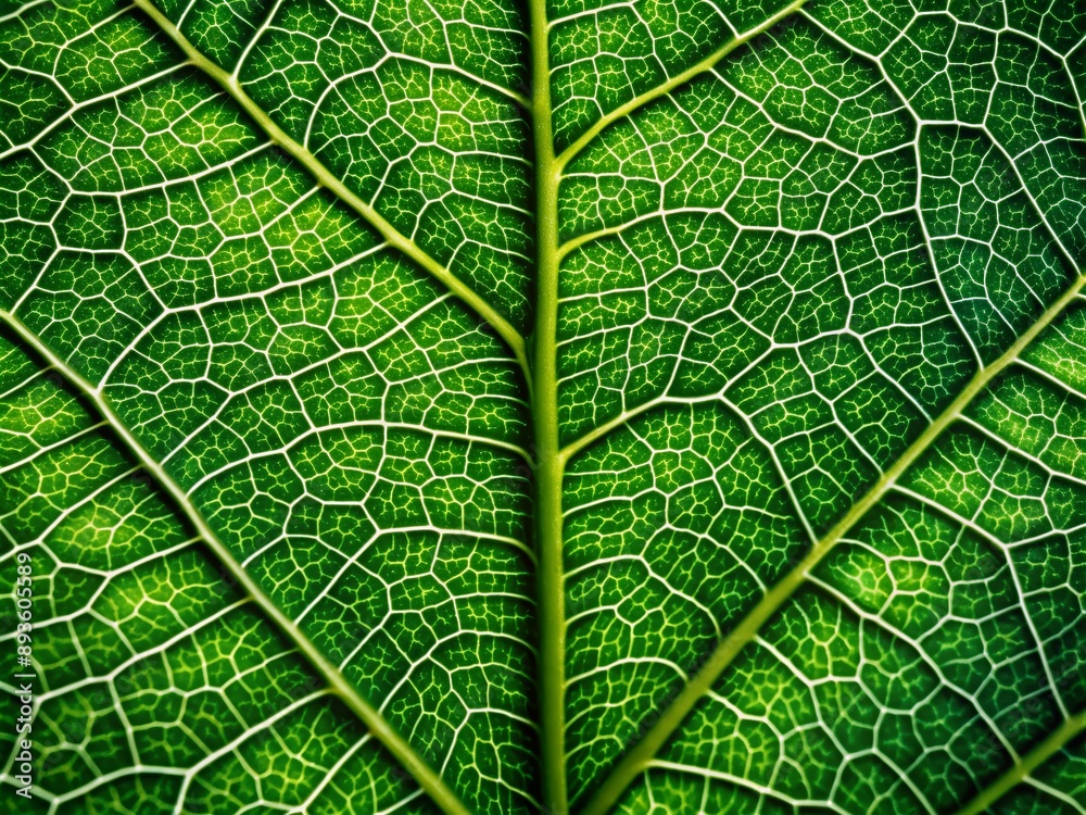 Vibrant green leaf surface with intricate veins and cell structures, showcased in stunning macro photography, highlighting nature's beauty in every detailed texture and pattern. Vibrant green leaf surface with intricate veins and cell structures, showcased in stunning macro photography, highlighting nature's beauty in every detailed texture and pattern.