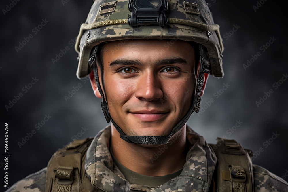 Closeup portrait of soldier in uniform and armor during a battle generative ai Closeup portrait of soldier in uniform and armor during a battle generative ai