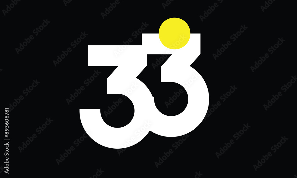 33 Number Logo Circle Yellow Simple 33 Number Logo Circle Yellow Simple