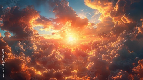 Golden Sunset Above the Clouds © Sarina