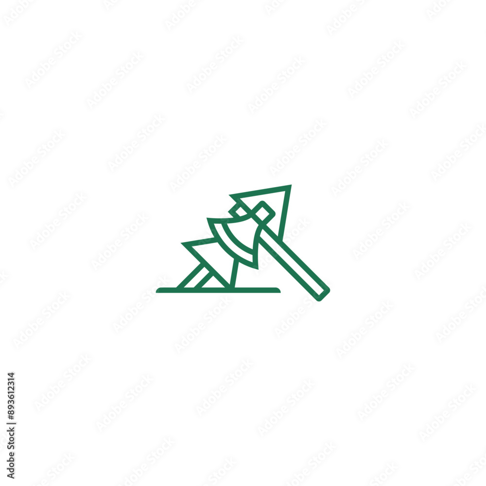 Chopping a tree with an axe logo design. Chopping a tree with an axe logo design.