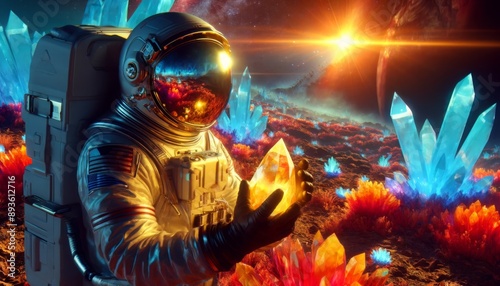 Astronaut Amongst Alien Crystals © Oleg