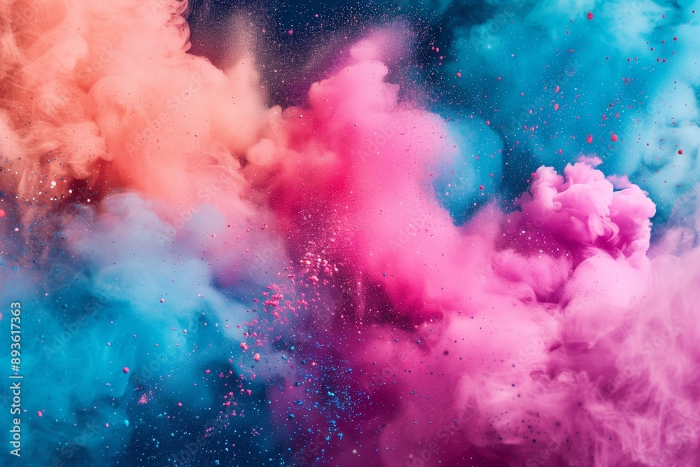 Fototapeta premium Colorful powder explosion splash background