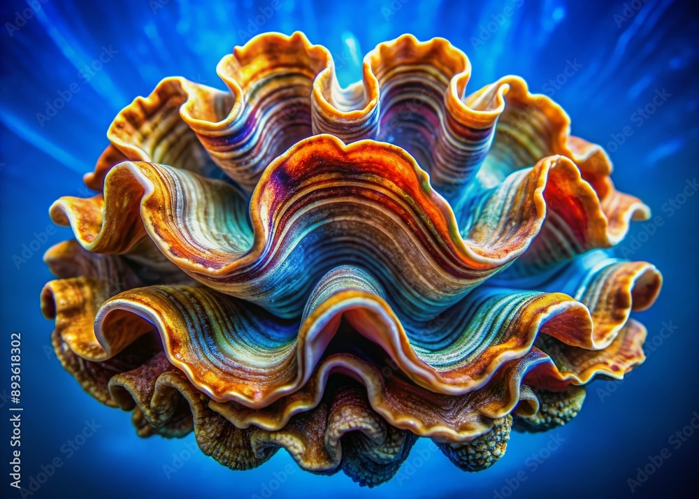 Vibrant giant clam shell texture meets whimsical mushroom form on a ...