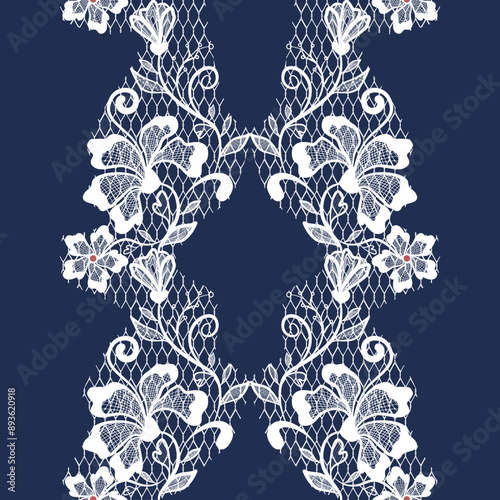 Romantic white lace seamless pattern