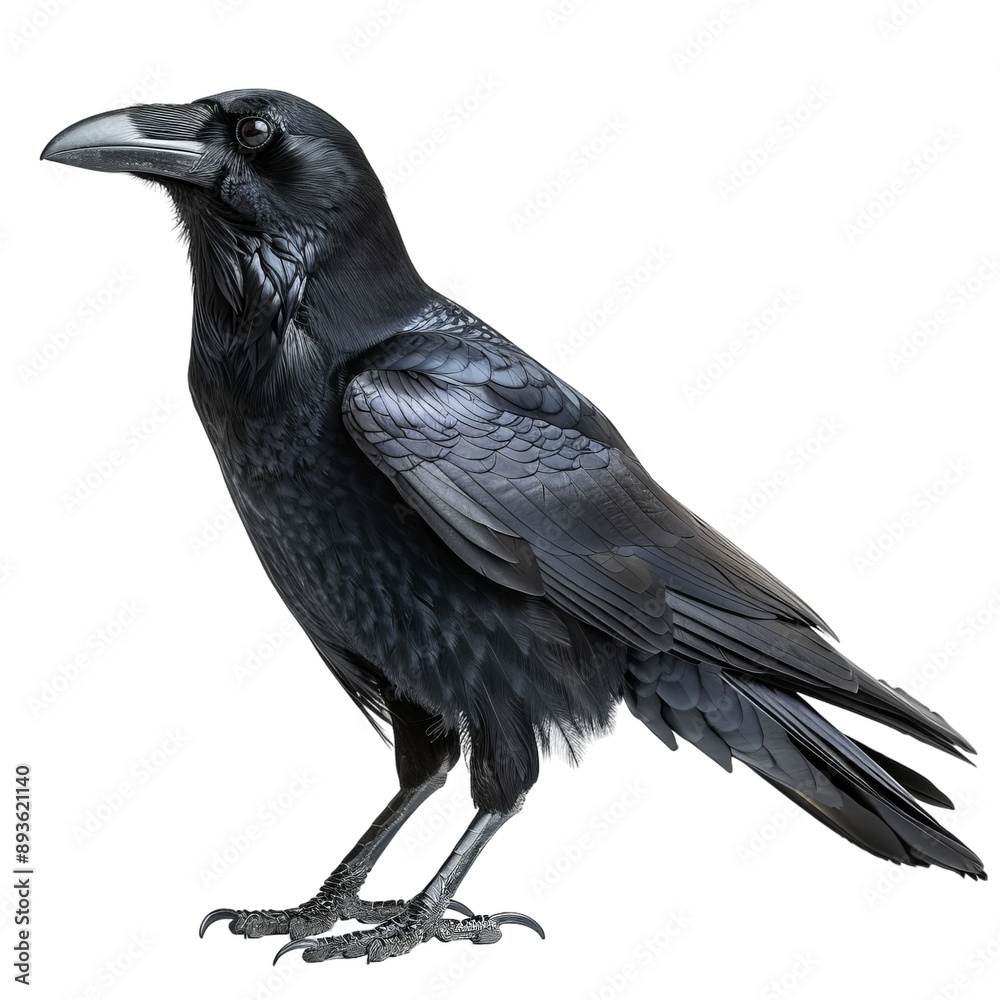 Fototapeta premium Close up crow isolated on transparent background