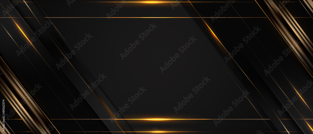 Gold shiny lines background. Beautiful black background Gold shiny lines background. Beautiful black background