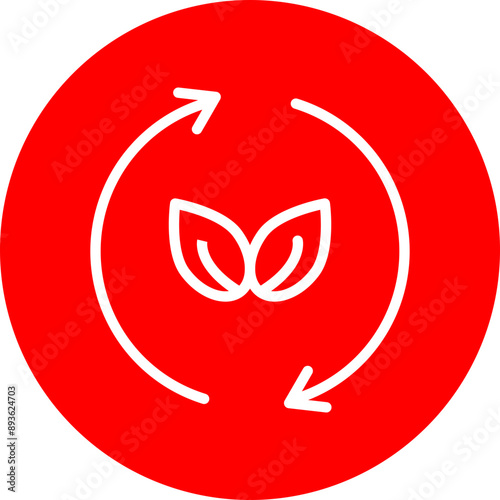 Reuse Vector Line White Circle Red