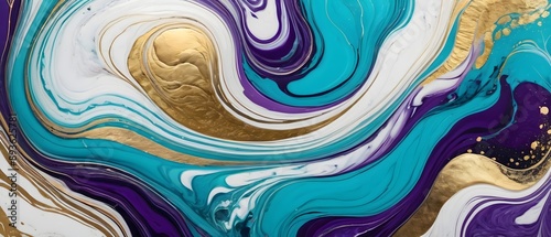 Smooth colorful stone texture with golden veins. Stylish backdrop for luxurious design concepts.