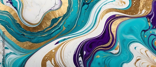 Colorful marbled surface with interwoven gold tones, exquisite background for sophisticated projects