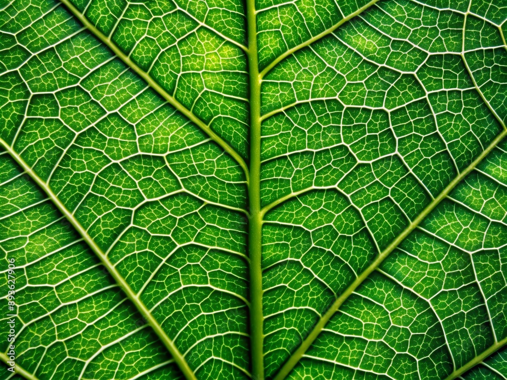 Vibrant green leaf texture with intricate veins and cells in sharp focus, showcasing nature's artistic pattern, ideal for backgrounds, wallpapers, and design elements. Vibrant green leaf texture with intricate veins and cells in sharp focus, showcasing nature's artistic pattern, ideal for backgrounds, wallpapers, and design elements.