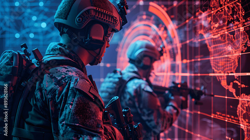 Simulated cyber attack scenario with military personnel responding
