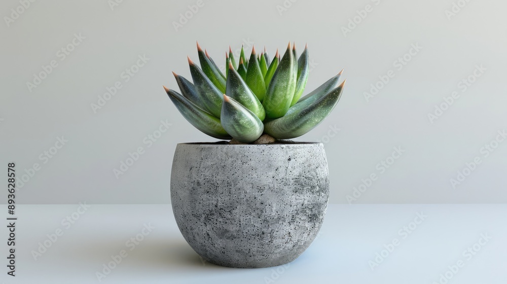 Potted succulent on white Potted succulent on white