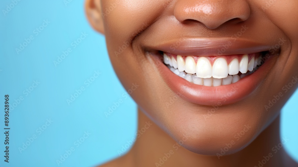 Closeup women smile showing white tooth with empty background. Dentist care concept. Closeup women smile showing white tooth with empty background. Dentist care concept.
