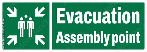 ISO emergency and first aid safety signs landscape text variation_evacuation assembly point size 1/2 a4,a3,a2,a1	
