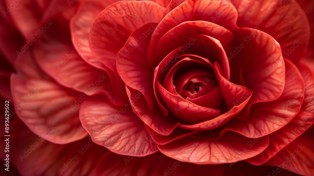 Close-up of a red begonia with lush petals Close-up of a red begonia with lush petals