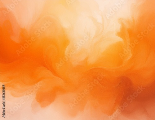 Abstract background with orange smoke swirls. Watercolor ink paint cloud. Generative AI