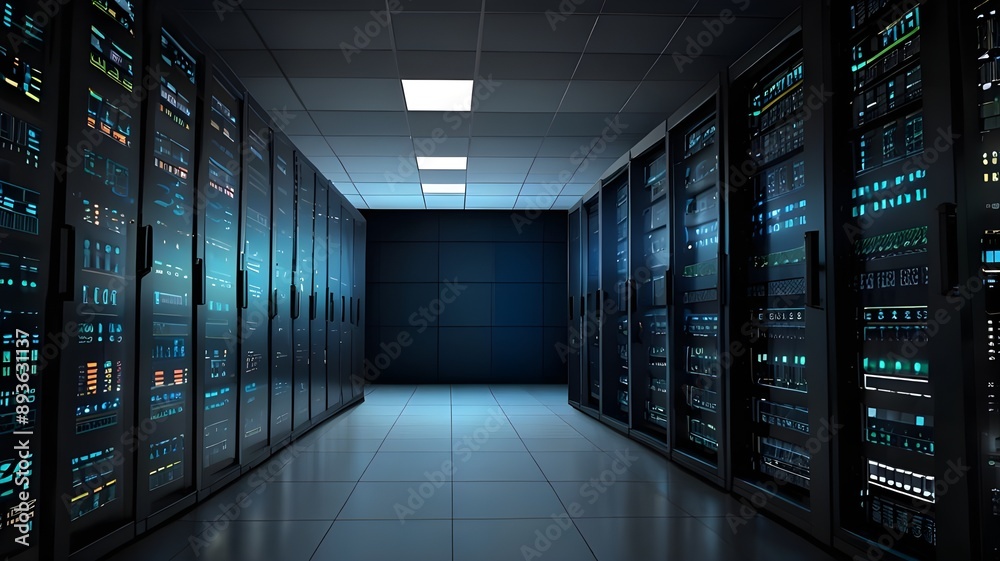 Abstract data center background, database in terminal storage, hardware server room, cloud Abstract data center background, database in terminal storage, hardware server room, cloud