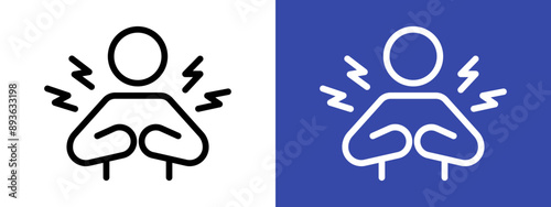 Angry person icon logo sign set vector outline