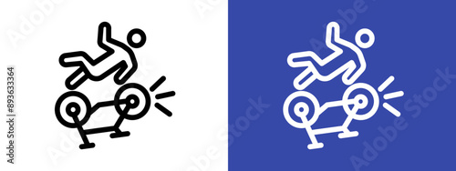 becycle accident icon logo sign set vector outline