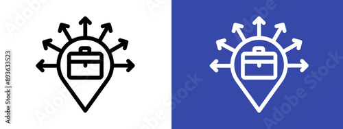 Business expansion icon logo sign set vector outline