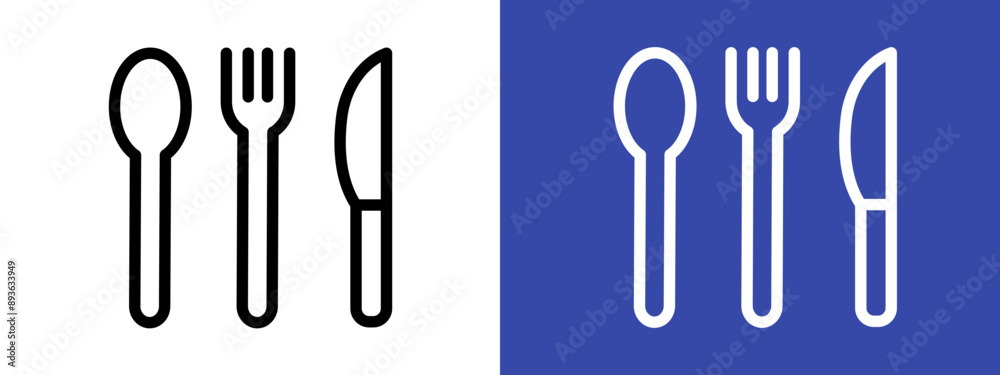 Cutlery icon logo sign set vector outline Cutlery icon logo sign set vector outline