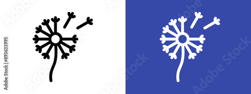 dandelion icon logo sign set vector outline