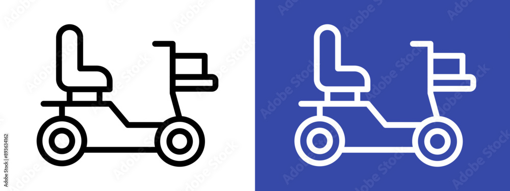 Electric wheelchair scooter icon logo sign set vector outline Electric wheelchair scooter icon logo sign set vector outline