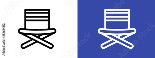 folding chair icon logo sign set vector outline