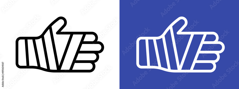 Fototapeta premium hand accident icon logo sign set vector outline