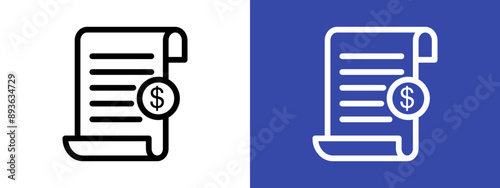 Invoice icon logo sign set vector outline