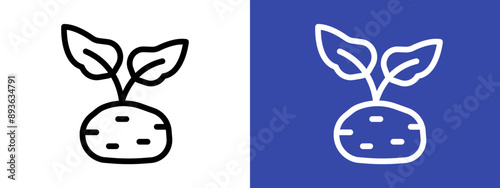 kohlrabi icon logo sign set vector outline