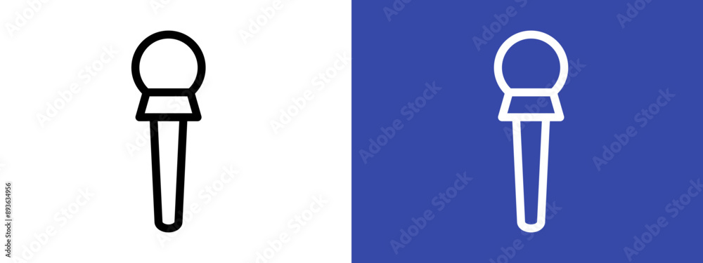 Microphone icon logo sign set vector outline