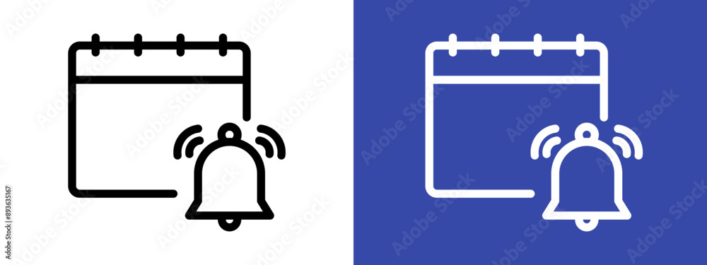 Notification reminder icon logo sign set vector outline Notification reminder icon logo sign set vector outline