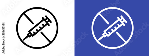 No vaccine icon logo sign set vector outline