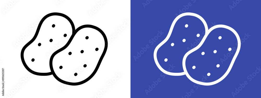 Potato icon logo sign set vector outline