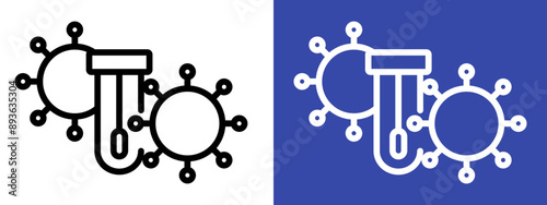 PCR test icon logo sign set vector outline
