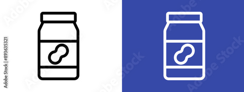 Peanut butter icon logo sign set vector outline