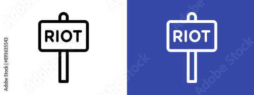 Riot sign icon logo sign set vector outline