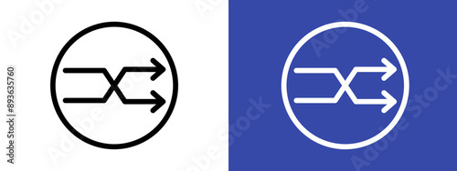 Shuffle icon logo sign set vector outline