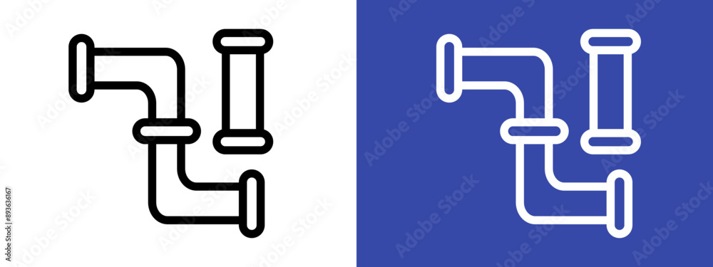 Water pipes icon logo sign set vector outline Water pipes icon logo sign set vector outline