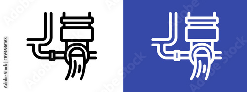 Water supply drain icon logo sign set vector outline