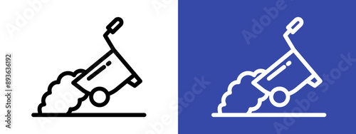 wheelbarrow unloading icon logo sign set vector outline