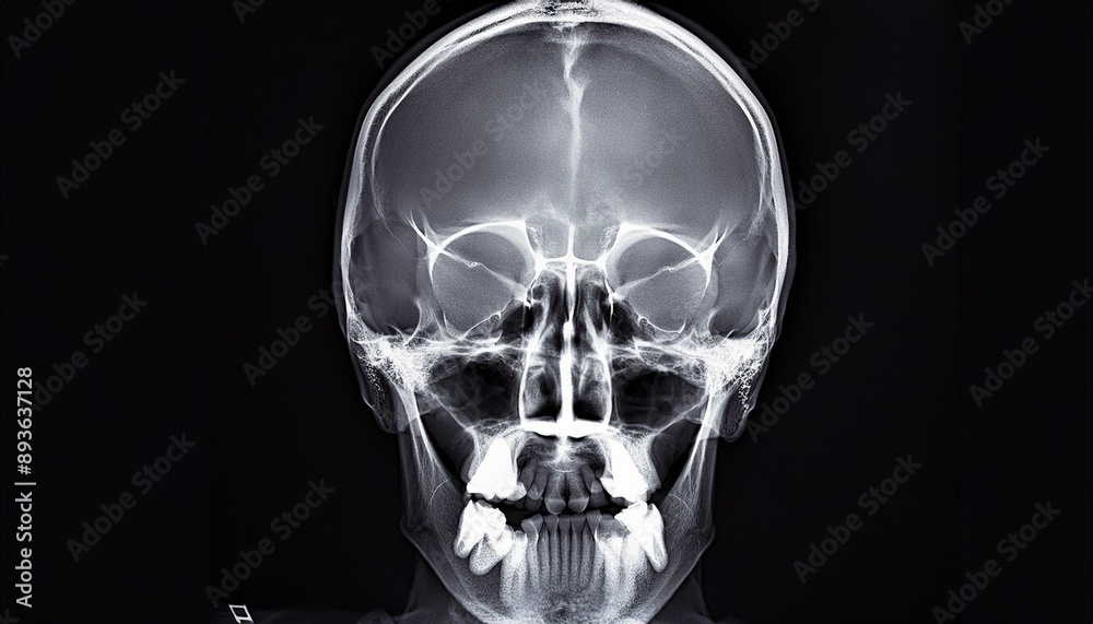X-ray of the skull of the head X-ray of the skull of the head
