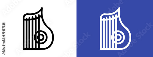 zither icon logo sign set vector outline