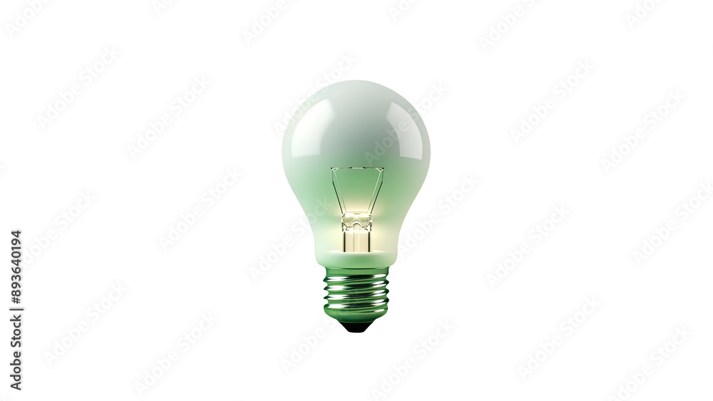 3D Render of Light Green Led Bulb Isolated on Transparent Background. Digital Technology Equipment Generative AI. 3D Render of Light Green Led Bulb Isolated on Transparent Background. Digital Technology Equipment Generative AI.