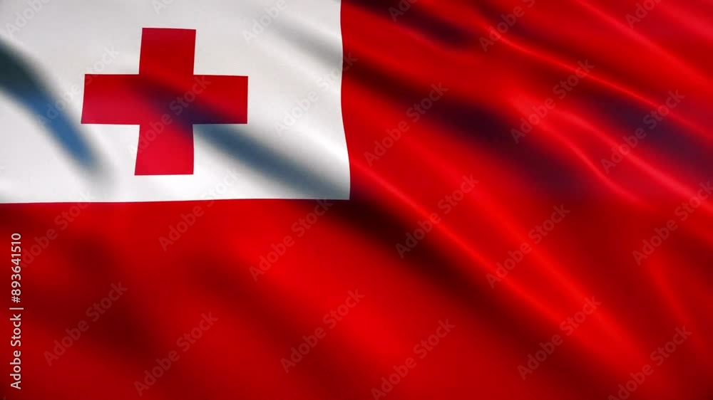 Tonga Flag Animation (Close-up)
